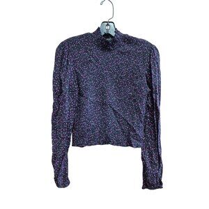 Women's Long-Sleeve High-Neck Blouse Size Small